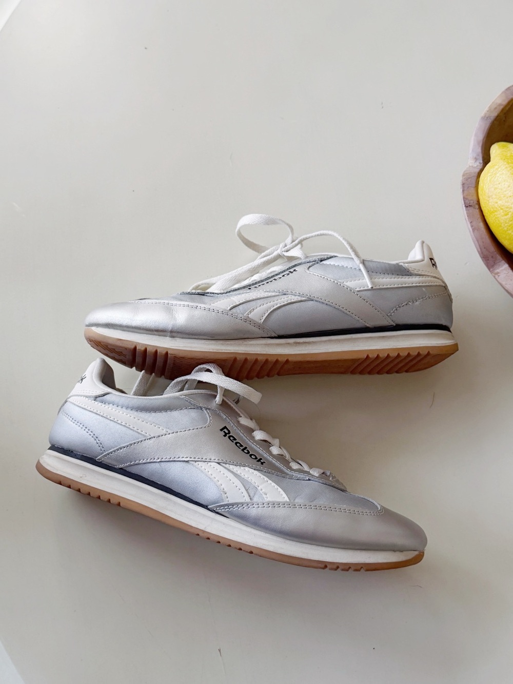 Reebok Silver Low-Profile Sneakers